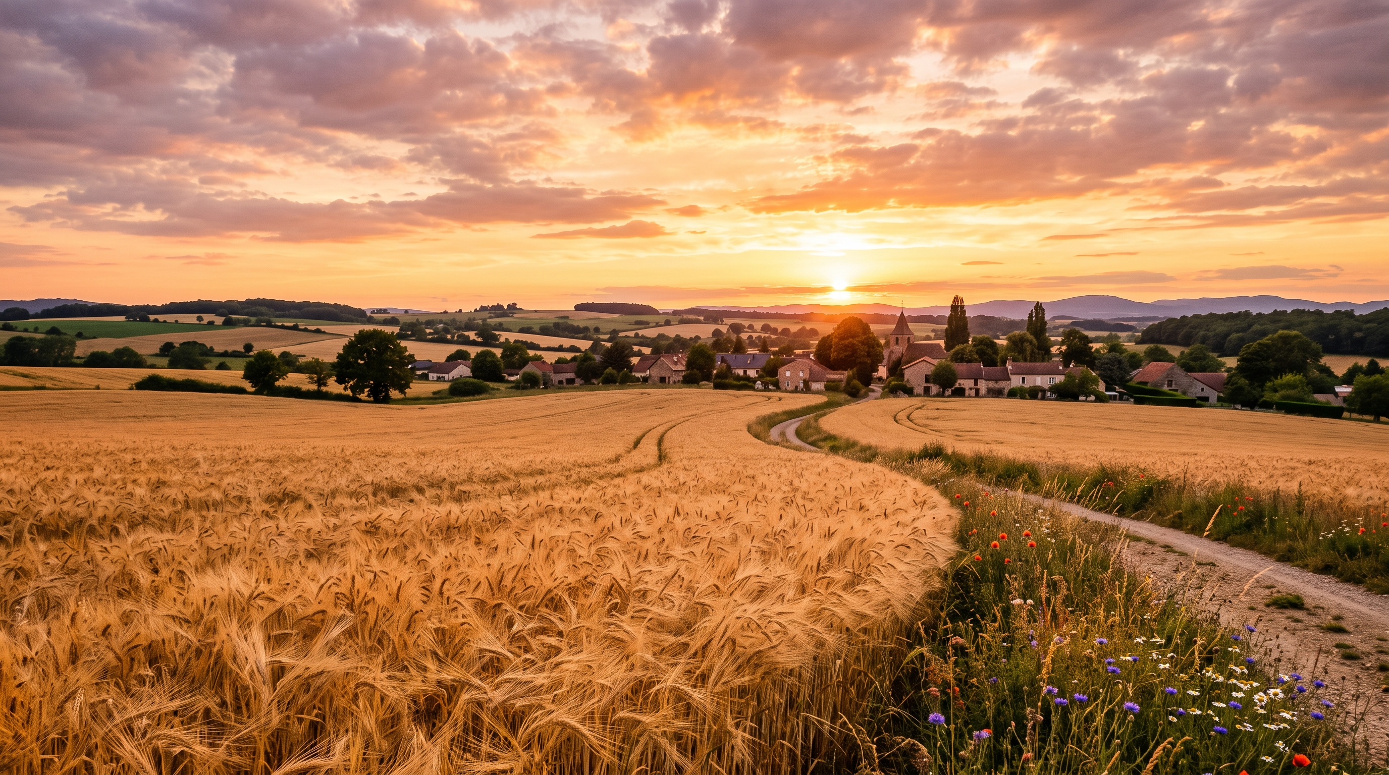 Campos de trigo dourado